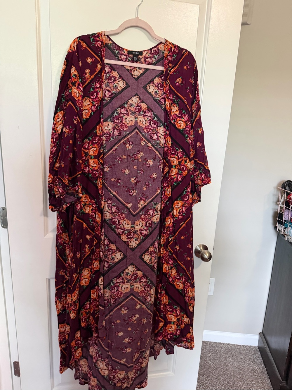 torrid Burgundy Floral Kimono Tunic